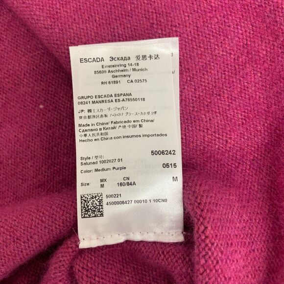 Escada Sport Sweater Women M Medium Geranium Crew Neck Knit Viscose Wool Blend - Picture 9 of 12